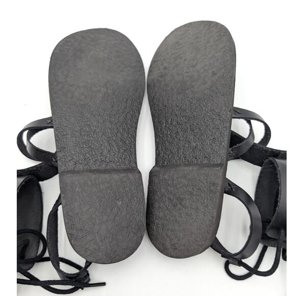 Free People Vacation Day Women's Wrap Flat Sandals Black Size US8.5 EU39 - Picture 8 of 12